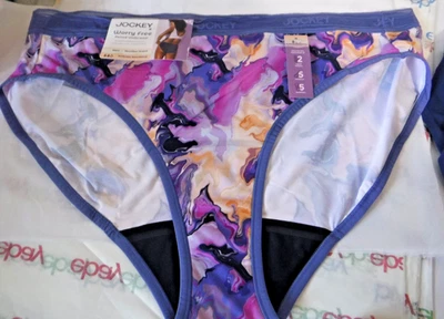 Jockey Worry Free Period Underwear Bikini 4XL Floral nylon spandex stretch 2811 - Image 1 of 4
