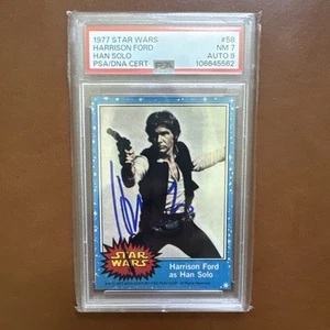 1977 Topps Star Wars #58 Harrison Ford Signed Han Solo RC PSA 7 with 9 AUTO 🔥 - Picture 1 of 3