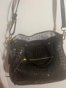 NWOT orYANY Black Leather Satchel Crossbody Handbag - Picture 1 of 9