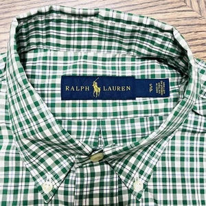 Camisa Ralph Lauren Verde Blanco Cuadros Guinga Manga Larga Abotonada Poni Pequeña - Imagen 1 de 13
