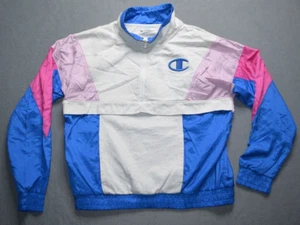 Champion Mixed Media Pullover Womens Large Active Windbreaker / Sweater Flaw* - Picture 1 of 14