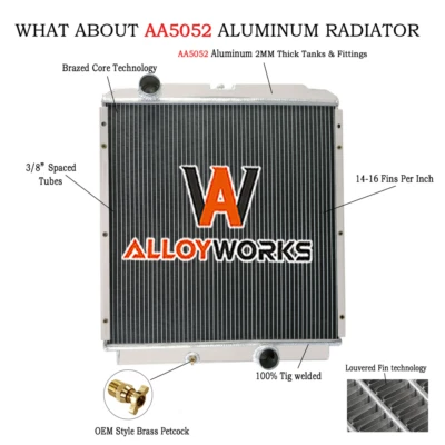 2 Row Aluminum Radiator fits 1996-2004 Mitsubishi Truck Fuso FE FH FG 3.9L 4Cyl - Image 1 of 4