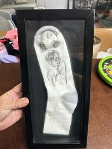 Mankind Mick Foley WWE HOF hand drawn and signed Mr Socko Sock - Picture 1 of 2