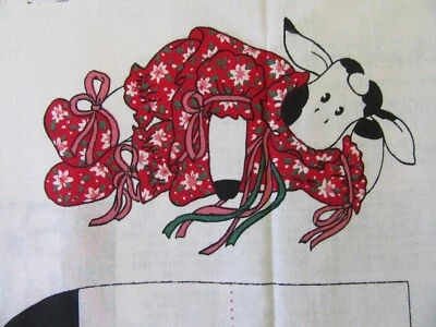 DIY Christina Christmas Calico Cow Doll Cut & Sew Panel NOS RTF Stitch and Stuff - Image 1 of 4