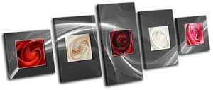 Love Roses Natural Floral MULTI CANVAS WALL ART Picture Print VA - Picture 1 of 1
