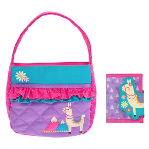 Stephen Joseph Quilted Llama Purse and Wallet for Little Girls - Picture 1 of 9
