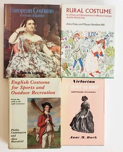 Costume History UK European (4) Book HC Lot Design Reference Fashion Theater Vtg - Picture 1 of 4