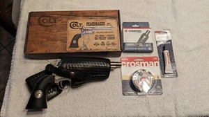 COLT PEACEMAKER NICKEL PLATED .177 PELLET GUN COMPLETE PACKAGE - Picture 1 of 11