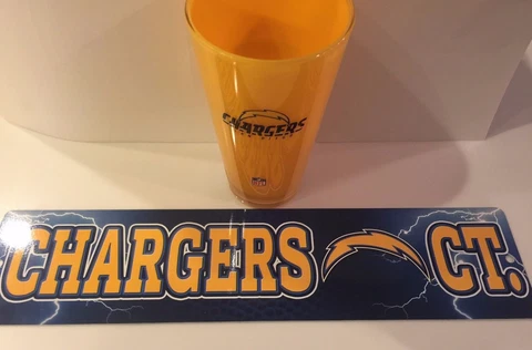 San Diego Chargers Street Sign 4"X16" "Chargers Ct." Man Cave & Tumbler Acrylic Cover