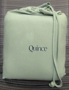 Quince Organic Jersey Duvet Cover 3PC Set Color Moss Size King Cal/ King -NEW- - Picture 1 of 7