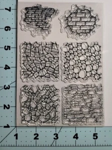 Brick clear stamps Rock texture card Journal NEW Free Ship - Picture 1 of 1