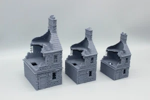 Destroyed Building var 3 Building 3D Printed 1:100 1:87 1:72 - Picture 1 of 1
