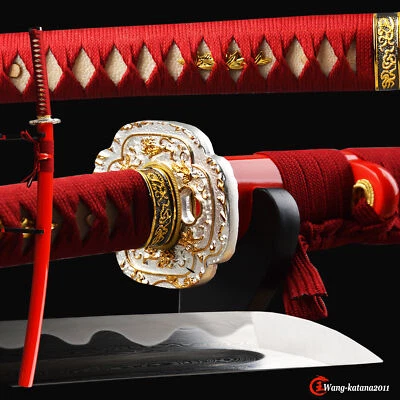 Espada afilada Katana samurai japonesa acero T10 plegable Damasco lista para la batalla Foto 1 de 4