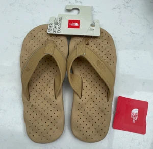Chanclas de cuero The North Face para hombre talla 7 - sandalias de goma tostadas nuevas con etiquetas - Imagen 1 de 9