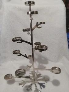 PartyLite Silver Snowflake Tealight Tree Centerpiece, Rare & Retired - Picture 1 of 9