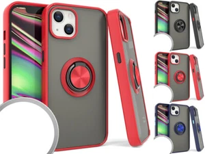 for iPhone 14 / iPhone 14 Plus Case Smooth Matte Magnet Ring Hybrid Cover+tool - Picture 1 of 7