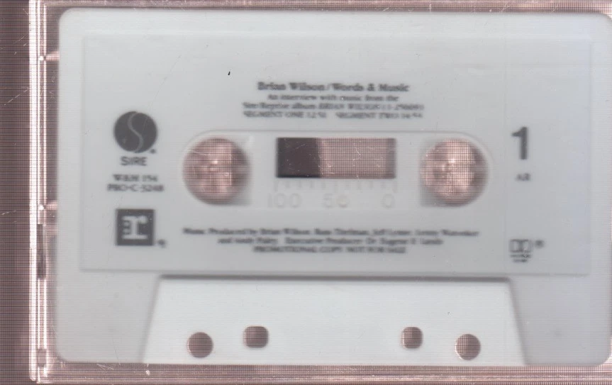 brian wilson words & music cassette promo for brian wilson lp  - Image 1 of 1