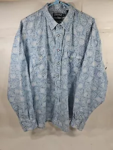 Panhandle Slim Pearl Snap Western Hemd. Herren Größe XL. Blau Weiß. Hufeisen - Bild 1 von 6