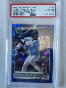  2020 DONRUSS OPTIC DONRUSS BLUE CRACKED ICE RANDY AROZARENA #1/7 - Picture 1 of 2