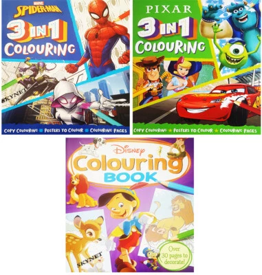 CHILDRENS DISNEY MARVEL SPIDERMAN PIXAR COLOURING ACTIVITY BOOKS BOOK - KIDS - Image 1 of 4