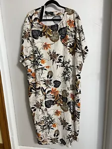 ZANZEA PLUS SIZE 5XL Loose Fit MIDI Dress w/Pockets Floral New With Tags - Picture 1 of 9