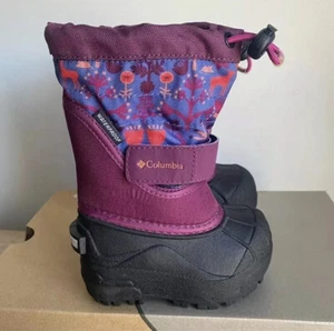 🍒Columbia Toddler Printed Twin Tundra Waterproof Snow Boots - SZ 5 C - Picture 1 of 8