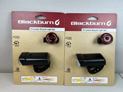 Blackburn 75 Lumens Front & Rear Bicycle Light Set - Pack of 2 - Image 1 of 2