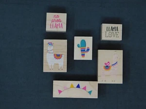 Lindo juego de 6 estampillas de goma de alpaca llama para manualidades, letras, álbumes de recortes - Imagen 1 de 7