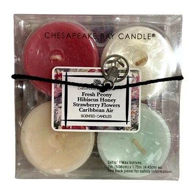 Juego de 4 velas perfumadas con velas Chesapeake Bay + colgante floral de metal  Foto 1 de 4