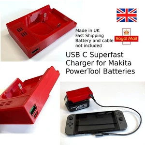Cargador de batería de taladro Makita USB C súper rápido teléfono portátil tableta alta potencia 65w - Imagen 1 de 9