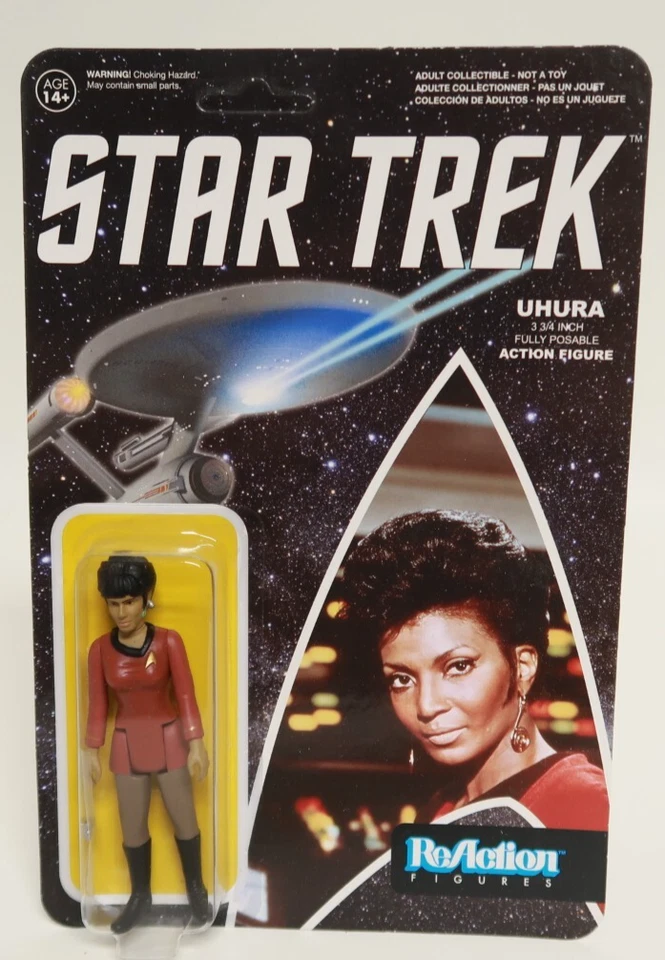 Figura de acción Star Trek Uhura ReAction Funko 3,75 pulgadas tarjeta sin perforar 2015 nueva en caja Foto 1 de 4