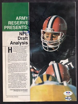 Jeff George Autographed Magazine Photo Page Illinois PSA/DNA - Image 1 of 3