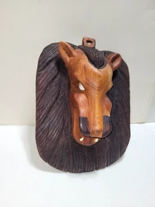 Wood Carved Wolf Face Wall Plack with Teeth - Picture 1 of 8