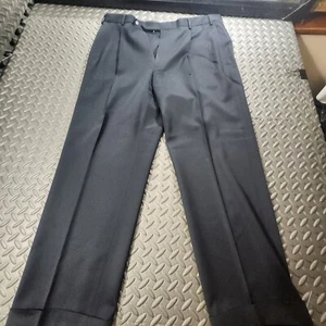 VTG Brooks Brothers Trousers Pants 40x30 100% Wool Black DISTRESSED (SEE PICS) - Picture 1 of 11