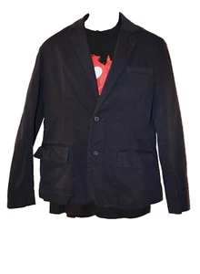 Urban Outfitters Men's Cotton Navy Linen Summer Shrunken Blazer Size Medium USA - Picture 1 of 4