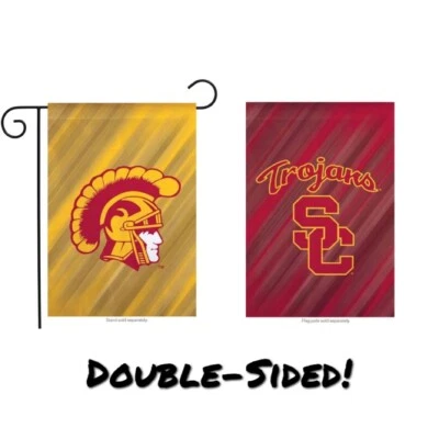 USC TROJANS 12.5" x 18" Suede GARDEN FLAG University of Southern California, NEW - Image 1 of 3