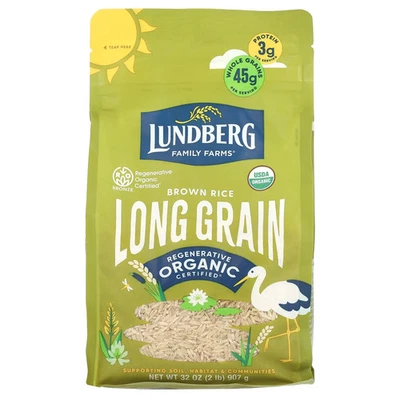 Arroz de grano largo marrón orgánico Lundberg 32 oz 907 g sin BPA, sin gluten, Foto 1 de 2