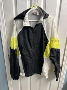 Vintage Nike Mens Black Yellow Full Zip Track Jacket Windbreaker Men’s Size XL - Picture 1 of 5