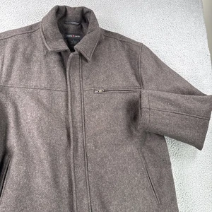 Pierre Cardin Mantel Herren L Full Zip Wollmischung gefüttert Reißverschlusstasche Preppy Karriere - Bild 1 von 14