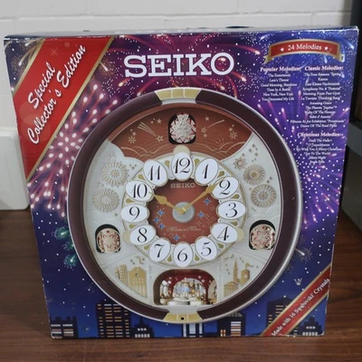 Seiko Melodies In Motion Wall Clock Christmas Music 24 Songs Swarovski Crystals - Image 1 of 4