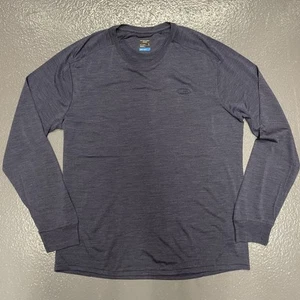 Icebreaker Merino Wool Blend Cool Lite Active Top Knit Long Sleeve Hthr Navy L - Bild 1 von 9