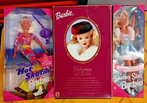 LO1 of 3 BARBIE DOLLS NRFB Hot Skatin' 13511 Victorian 27431 Skatin' Star 15510 - Picture 1 of 7