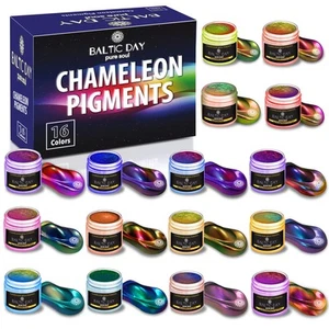 BALTIC DAY - Chameleon Mica Powder, 16 Jars of Color Shift Mica Powder Set - ... - Picture 1 of 6
