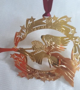Tanglewood Festival of Lights Ornament 1998 Clemmons NC 24k Gold Finish Boxed - Picture 1 of 16
