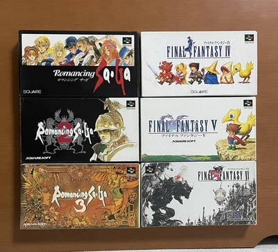 Super Famicom Final Fantasy 4 5 6 Romancing SaGa 1 2 3 Japanese SFC NTSC-J Japan - Image 1 of 4