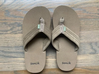 SANDALIAS CHANCLAS DE GAMUZA PARA HOMBRE TALLA 7 BRONCEADAS CERVEZA SANUK ACOGEDORAS Foto 1 de 4