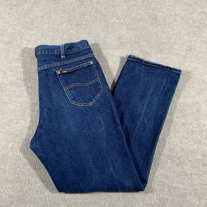 Jeans Lee vintage años 80 para hombre 35x31 (etiqueta 38x32) azul lavado oscuro rectos hechos en EE. UU. - Imagen 1 de 13
