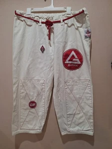 Pantalones blancos Gracie Barra Jiu Jitsu Gi talla A3 parches de entrenamiento atlético para adultos-W1 - Imagen 1 de 8