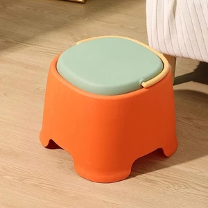 Small Stool Foot Rest Anti Slip with Handle Thickened Portable Stackable Chair - Picture 1 of 22