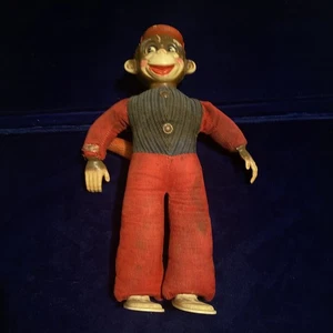 Vintage 1940's Bellhop Monkey Carnival Prize 13" Tall Jo Jo - Picture 1 of 16
